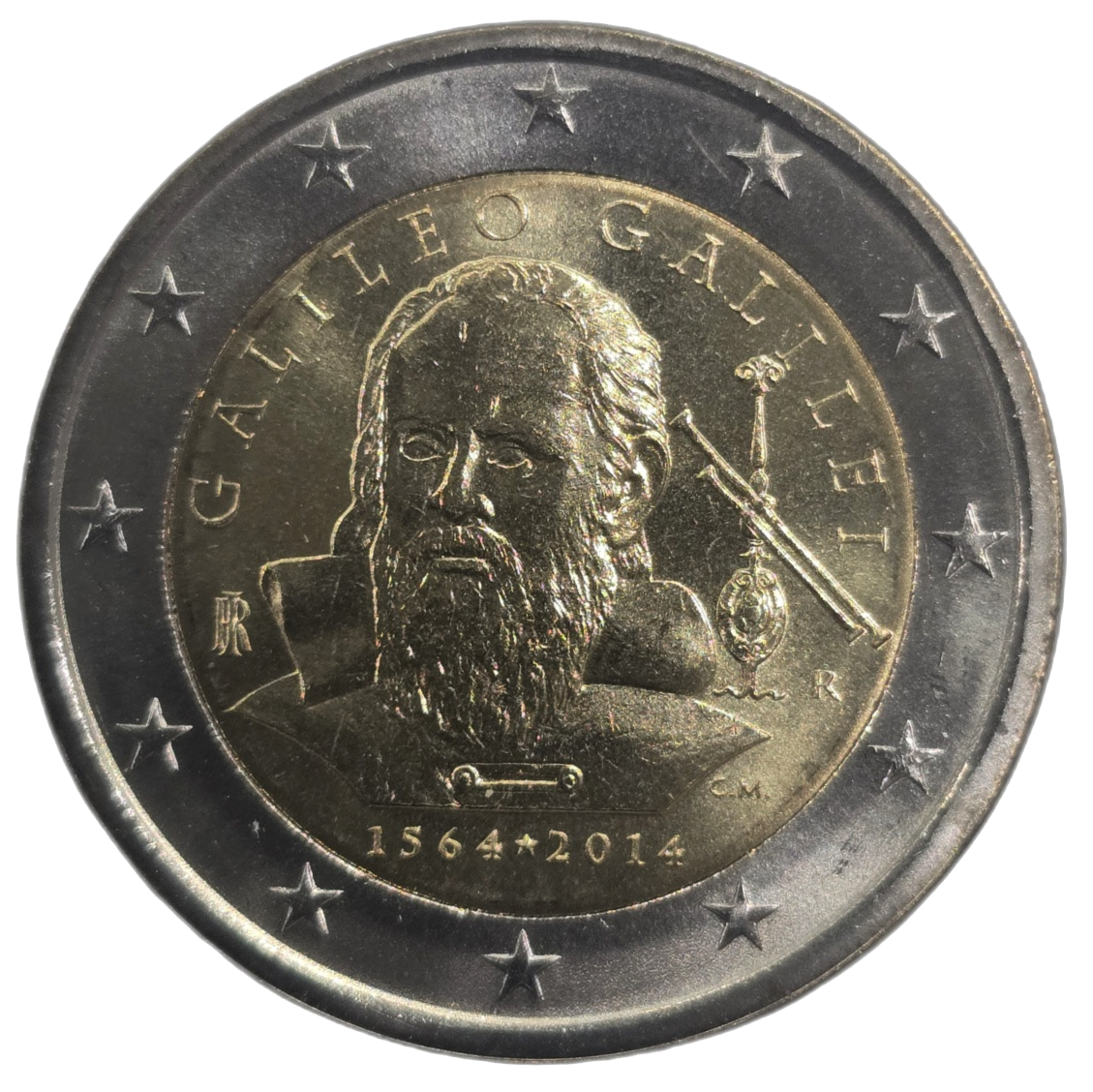 2 euros conmemorativa 450º Aniversario del nacimiento de Galileo Galilei